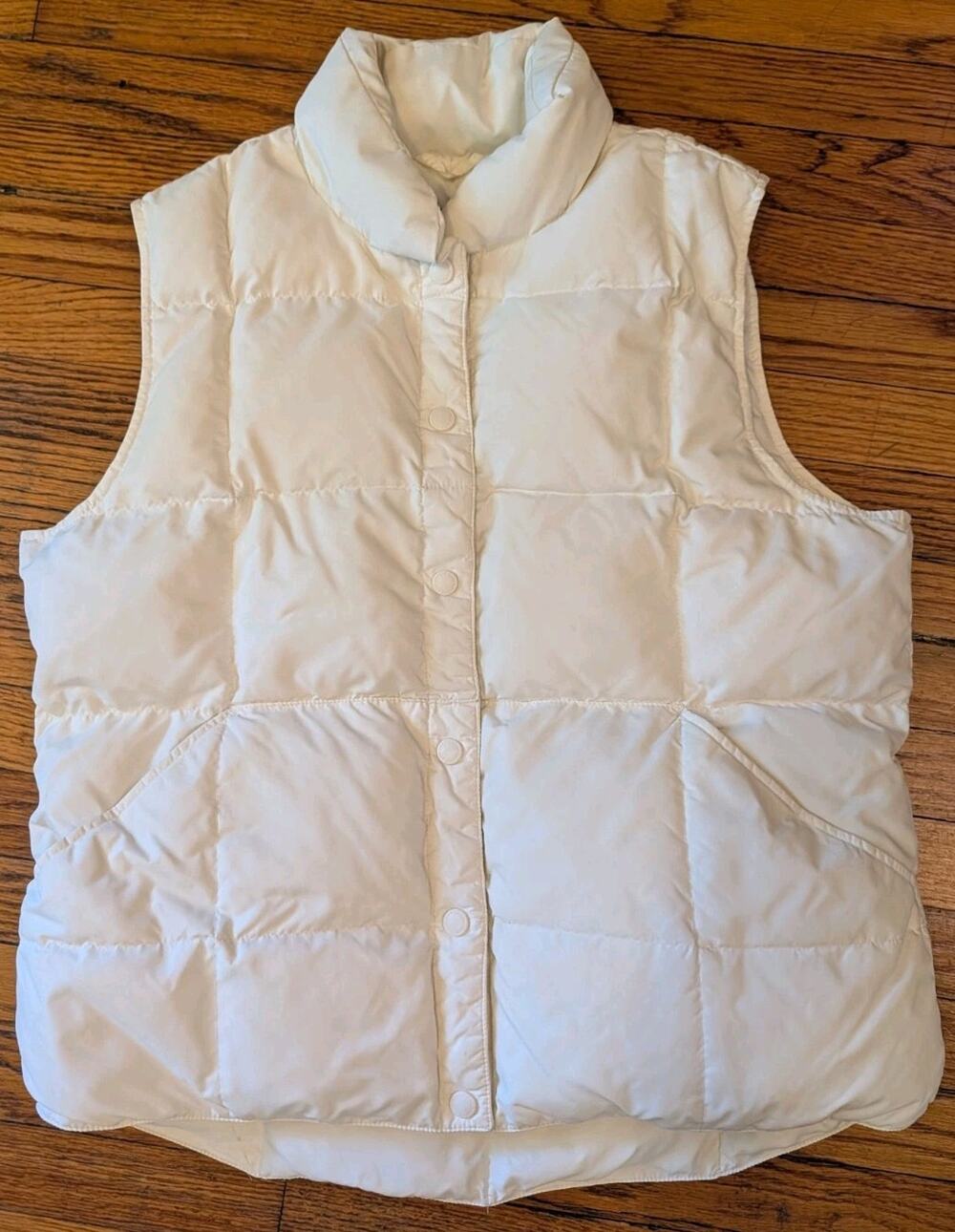 Lands End Down Vest Women's Medium Ivory Jacket